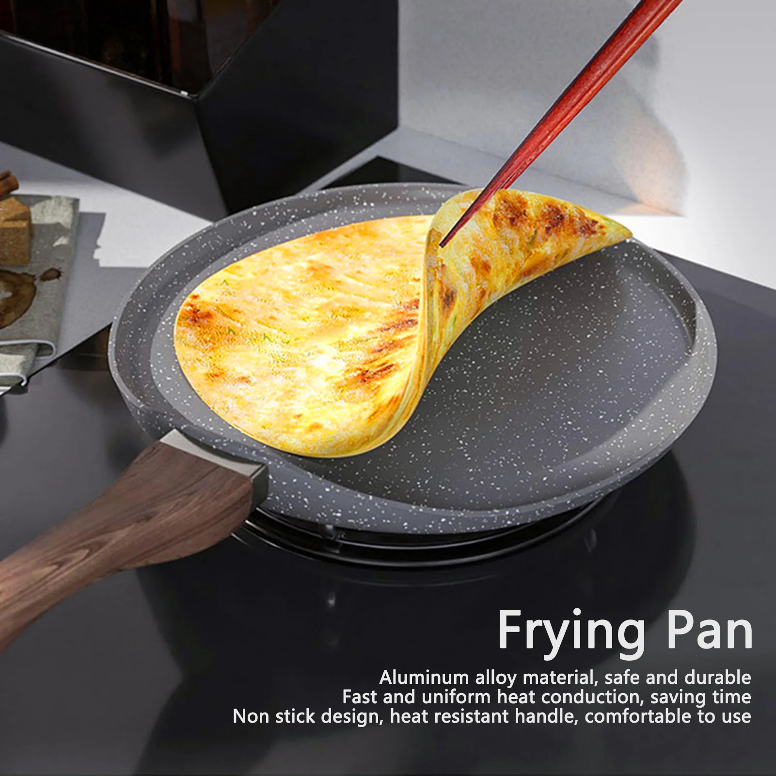 

Aluminum Alloy Cooking Pan Flat Bottomed Pancake Pan Grey Aluminum Alloy Cooking Pan Non Stick Frying Pan for Kitchen Frying Pan