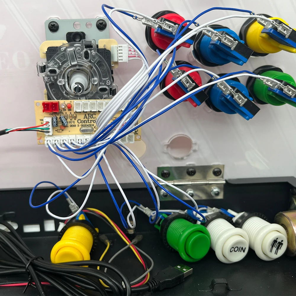 Arcade Joystick Kit 2 Player Set Zero Delay Usb Board Happ Push Button 8 Way Joystick for Pc Rasberry Pi Game Box Cabinet DIY