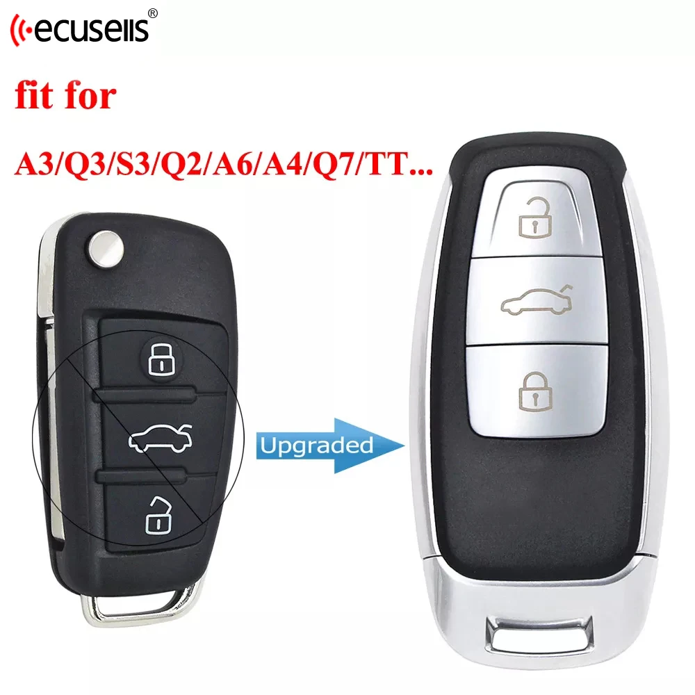 HIBEYO Smart Autoschlüssel Hülle passt für Audi Abdeckung Schutzhülle  schlüsselhülle für Audi A3 A4 A5 A6 A7 A8 Q7 S4 R8 RS7 TT TTS TTRS E-Tron