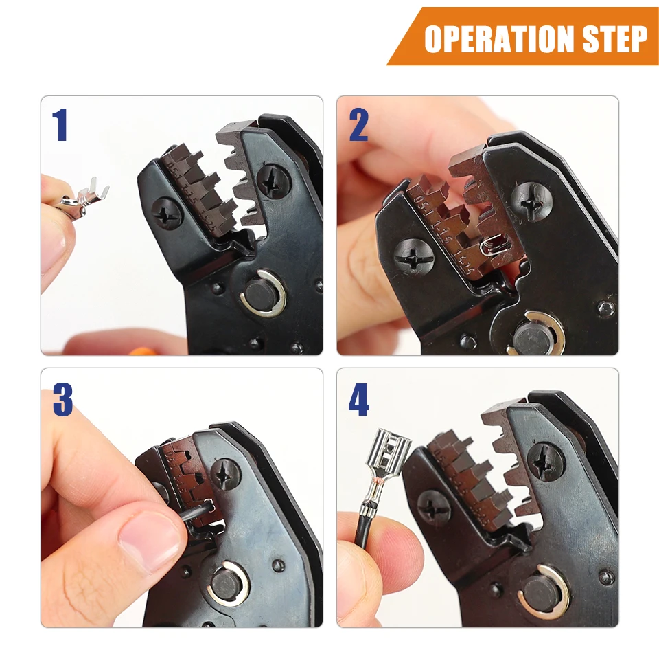 Für TAB 2,8 4,8 6,3 Auto Terminals SN-48B Crimpen Zangen 0,5-2,5mm2/23-13AWG Hohe Präzision Backen Draht Elektrische Hand Werkzeuge – Detail 7