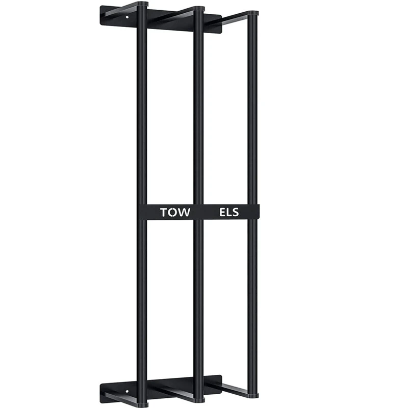 

Towel Rack For Bathroom, Bath Towels Storage Holder Wall Mounted, Modern Rolled Folded Towels Organizer