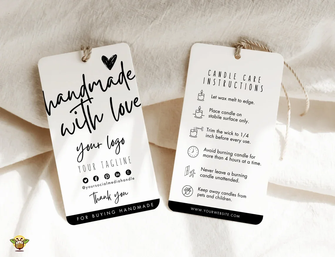 600gsm 50PCS 1.75x3.5inches Round Corner Paper Hang Tags with Strings, Personalized Clothing Price Labels, Gift Label