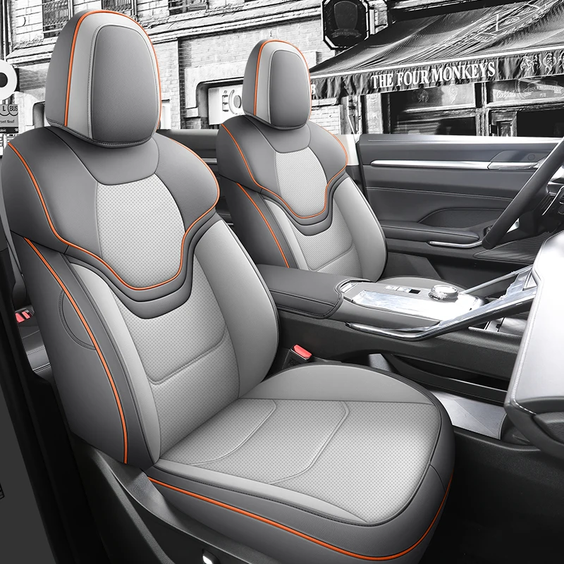 2021-2023 Haval H6 용 맞춤형 카시트 커버, 전면 및 후면 풀 세트, 인조 가죽