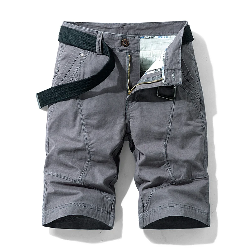 

2024 New Cargo Shorts Men's Elastic Waist Mountaineering Sports Fashion Brand Loose Straight Casual All-Match Cropped Pants