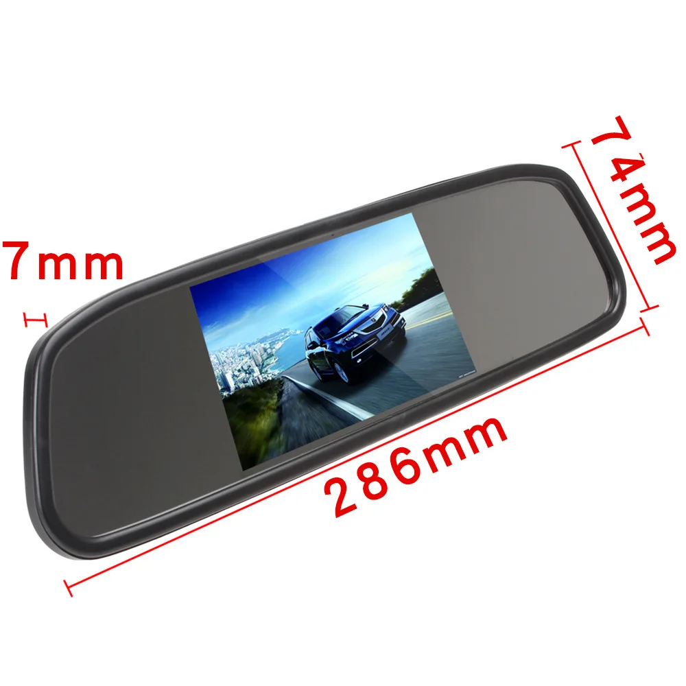 Specchietto retrovisore per auto da 4,3 pollici Video HD Monitor di parcheggio automatico Visione notturna Telecamera per retromarcia TFT LCD Priorità di retromarcia - Image 5