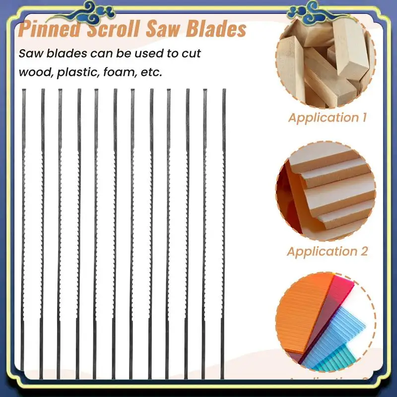 Latest Scroll Saw Blades Plain End 5 Inch 24PCS 12 TPI Regular Tooth For Woodworking DIY