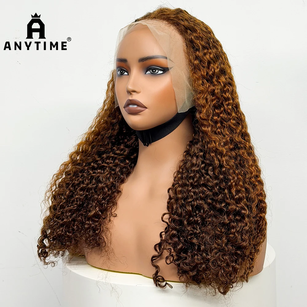 24 inch Full Water Wave Human Hair Wig 100% Human Hair 300% Density 13x4 Lace Frontal Front Curly Human Hair Wig for Black Women