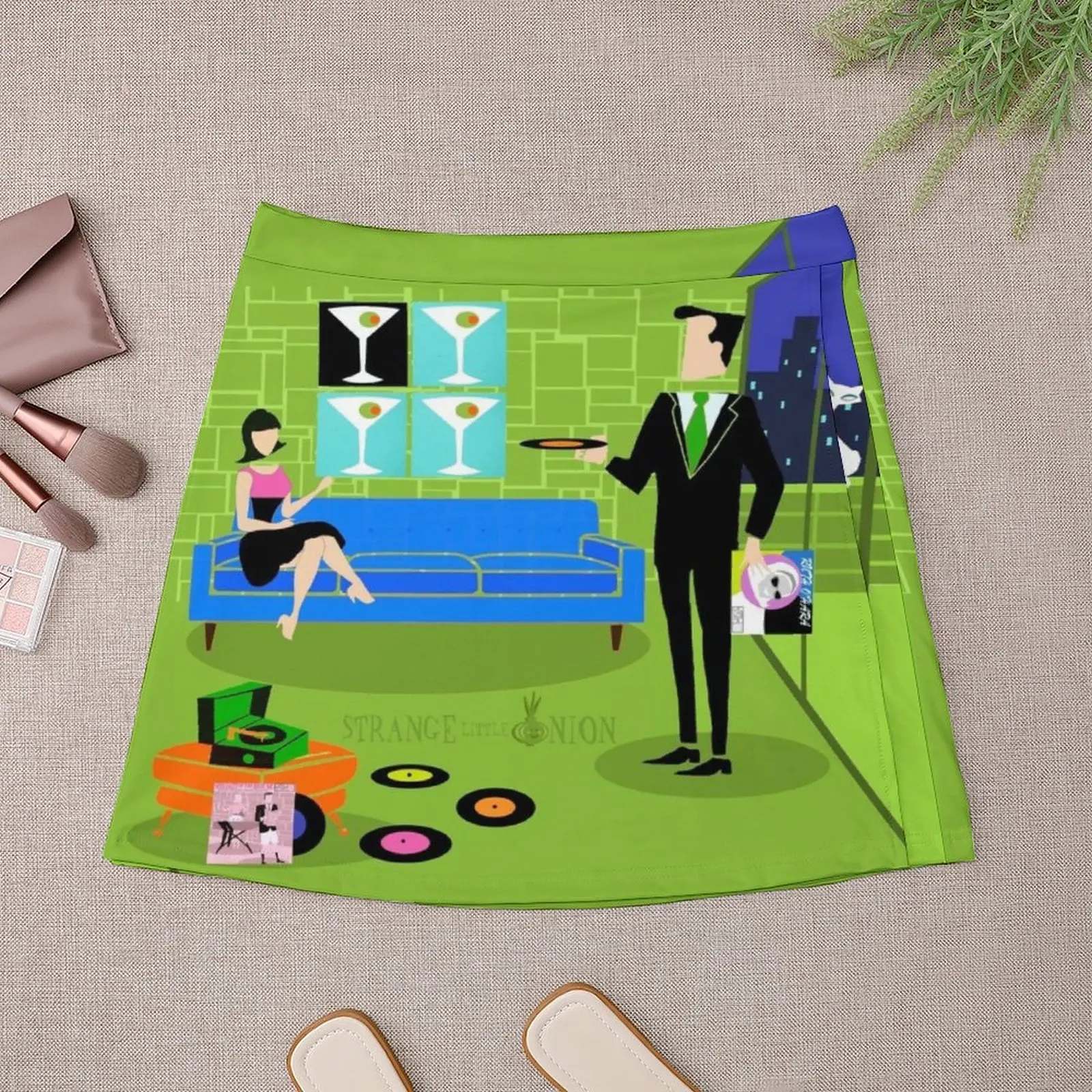 Retro Urban Cartoon Couple Mini Skirt fashion Female skirt skirts