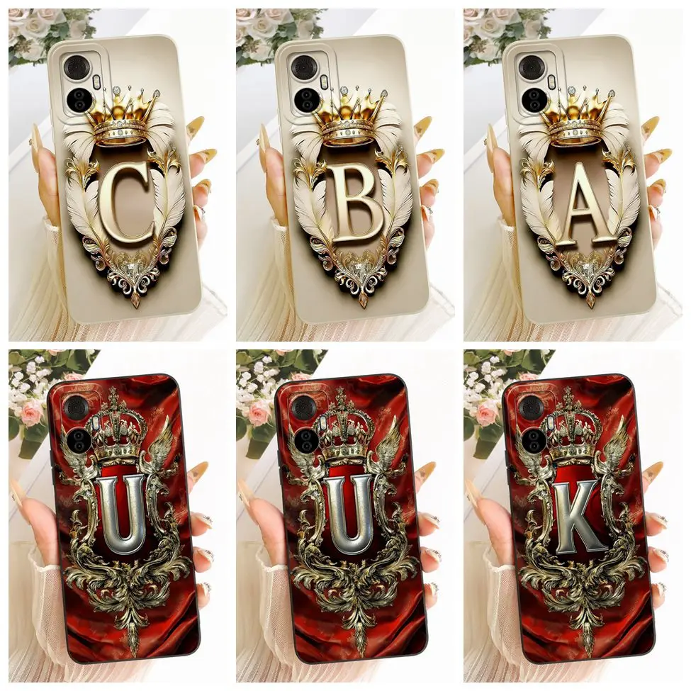 Aesthetic Luxury Silicone Phone Case with A-Z Letter Designs