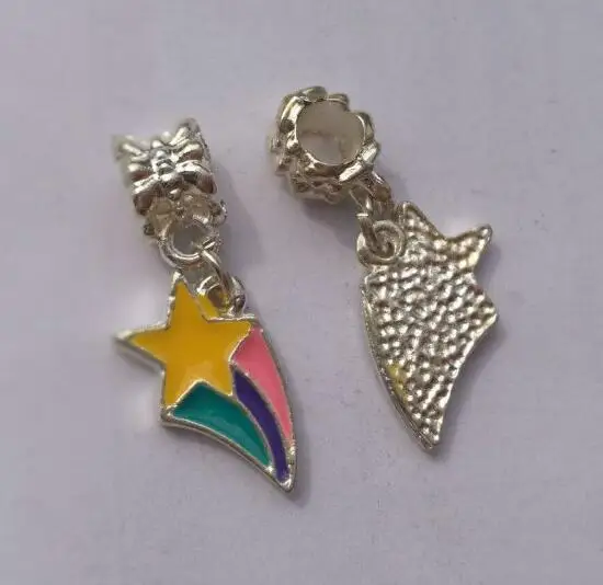 

10pcs 17x10mm Colorfull Enamel Star Dangle Pendant European Bead Charms