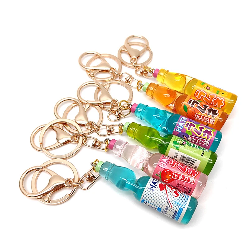 Ramune Soda Keychain attached to bag as kawaii charm