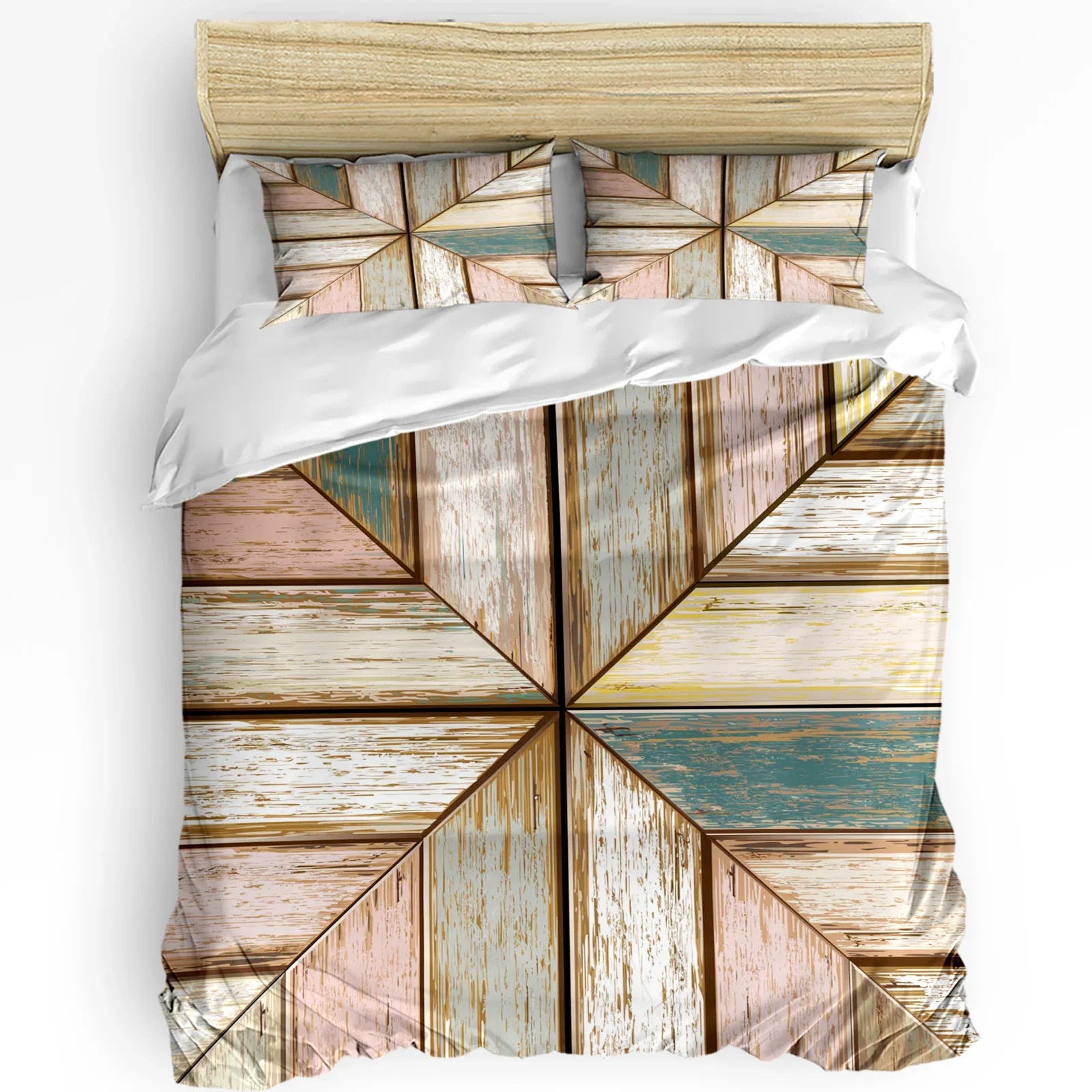 

Wooden Board Texture Retro Printed Comfort Duvet Cover Pillow Case Home Textile Quilt Cover Boy Kid Teen Girl 3pcs Bedding Set