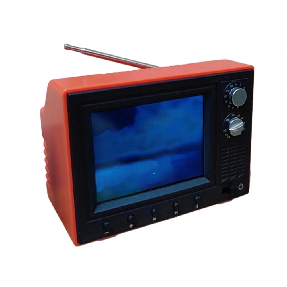 1/12 스케일 미니 TV 미니어처 인형의 집 TV, 실제 비디오 재생 가능, USB 충전식 미니 작동 TV, 인형용 1/12 스케일