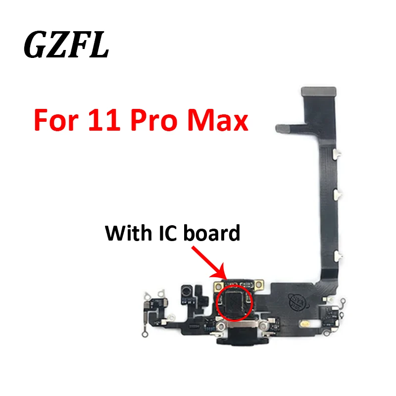 New For iPhone 11 Pro Max USB Charging Port Mic Microphone Dock Connector Board Flex Cable Repair Parts