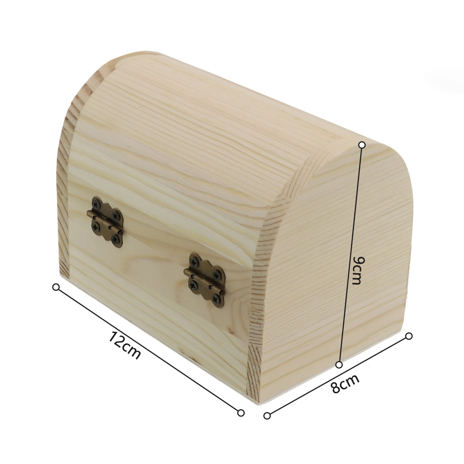 Wooden Keepsake Storage Box - Plain Craft Decor for Jewelry, Trinkets, and Weddings