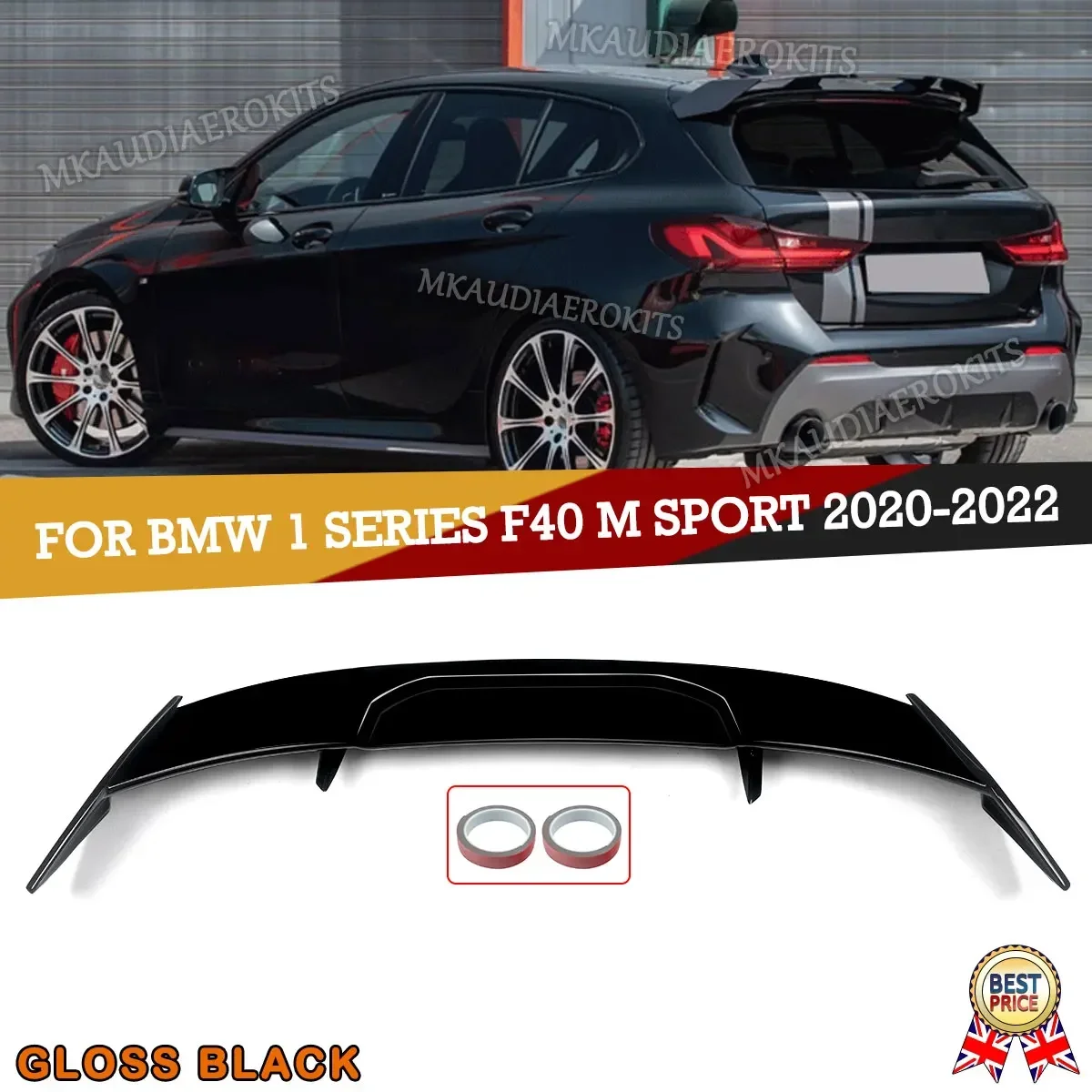 Per Bmw F40 1 Serie M Performance Style Nero Lucido Spoiler Sul Tetto Posteriore 2020-2022