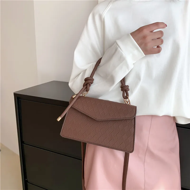 New Autumn Fashion Korean Version One Shoulder Texture Small Bag Women's Crossbody One Shoulder Bag Handbag Small Square Bag