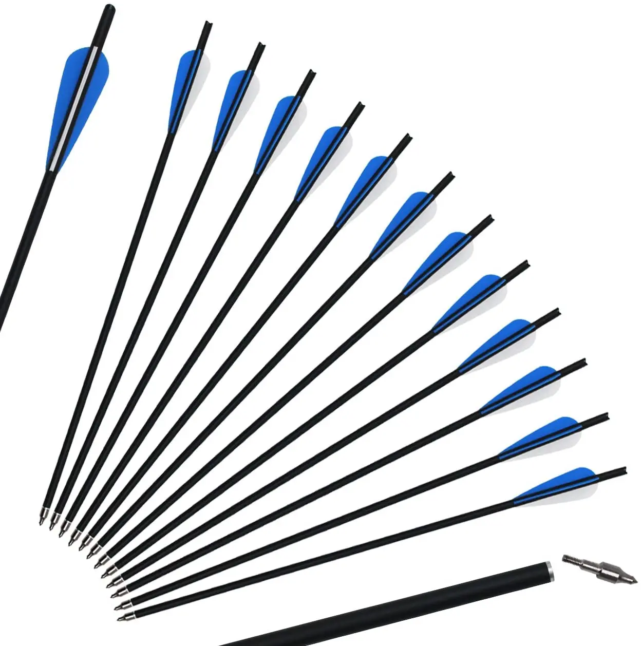 

SinoArt 20" Carbon Crossbow Bolt Arrows Crossbolt Arrows For Archery With 4" Vanes for Competition Practice Hunting