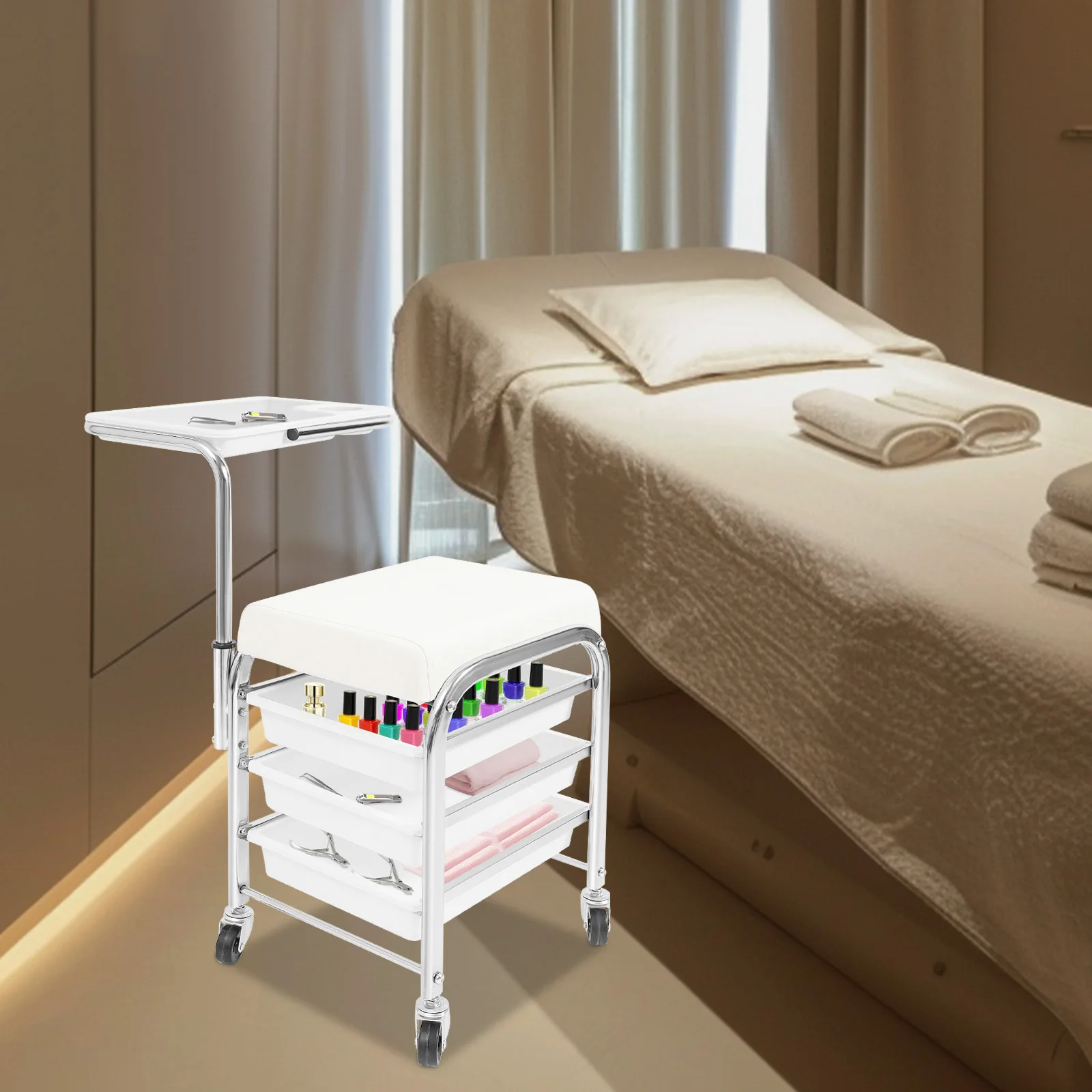 Maniküre- und Pediküre-Werkzeug-Aufbewahrungswagen Salonwagen Beauty-Maniküre-Trolley – Detail 1