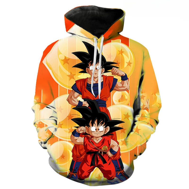 

Толстовка с капюшоном для мужчин и женщин, свитшот с цифровым принтом аниме Dragon Ball Super Saiyan Goku Gohan