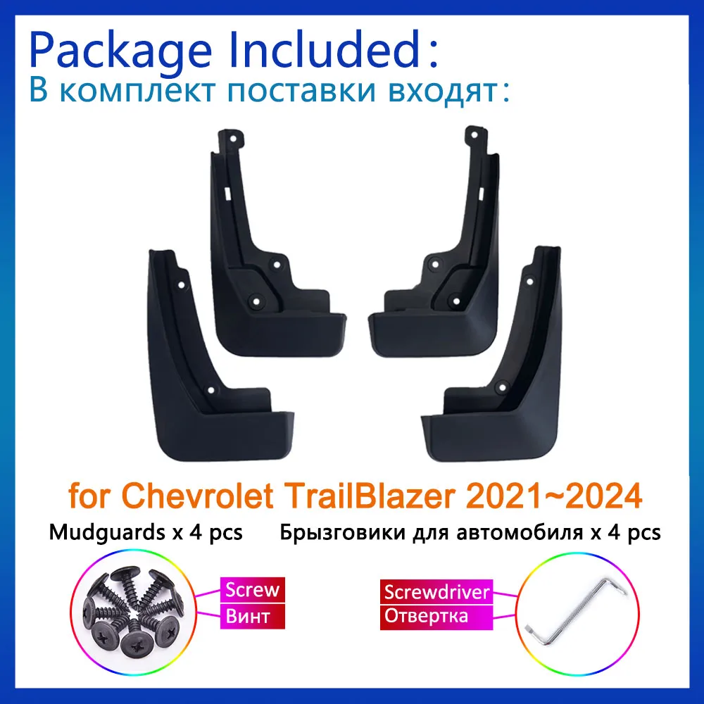 

Car Accessories 4x For Chevrolet Trail Blazer 2021 - 2024 Mud Flaps Mudguards Splash Guards Fender Flare Front Rear Wheels