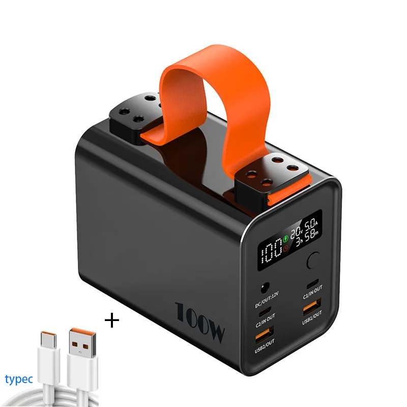 Batterie externe Portable USB C PD QC DC, 60000mAh, 100W, fournit rapidement une grande batterie externe pour ordinateurs portables IPhone, Samsung, Xiaomi