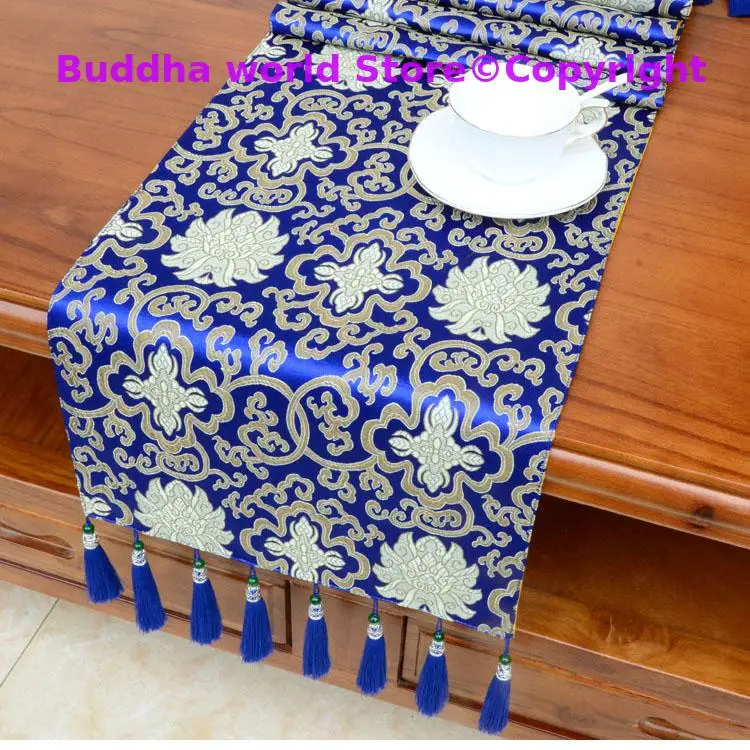200cm Wholesale Buddhism supply Tibet Nepal family home Temple Auspicious Embroidery Buddha statue Altar cover Table cloth mat 6
