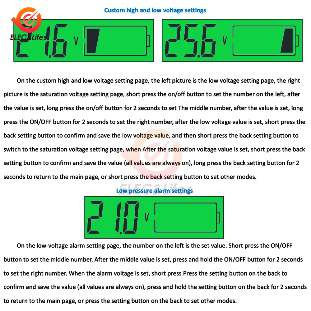 DC 8-30V USB3.0+Tpye-C Lead Acid Lithium Battery Capacity Indicator Car Motorcycle Digital Voltmeter Voltage Tester Meter Tool 3