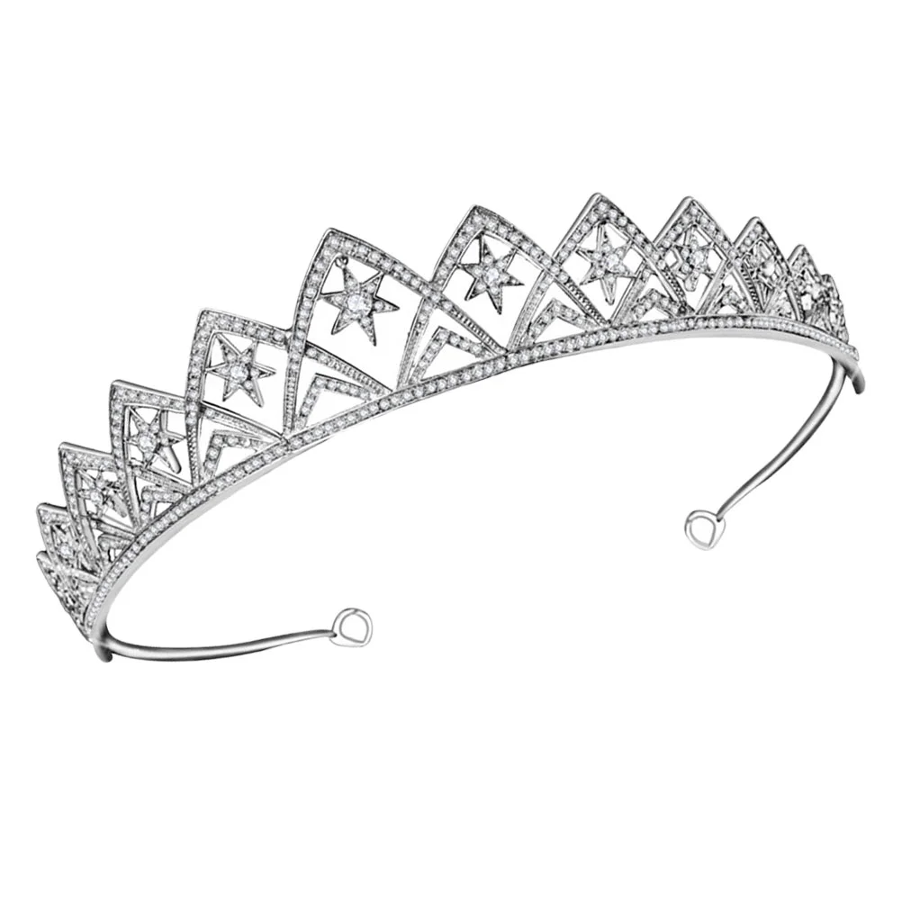 

Crown Bridesmaid Wedding Rhinestones Party Hair Accessory Star Crown Headdress Headpiece Headwear