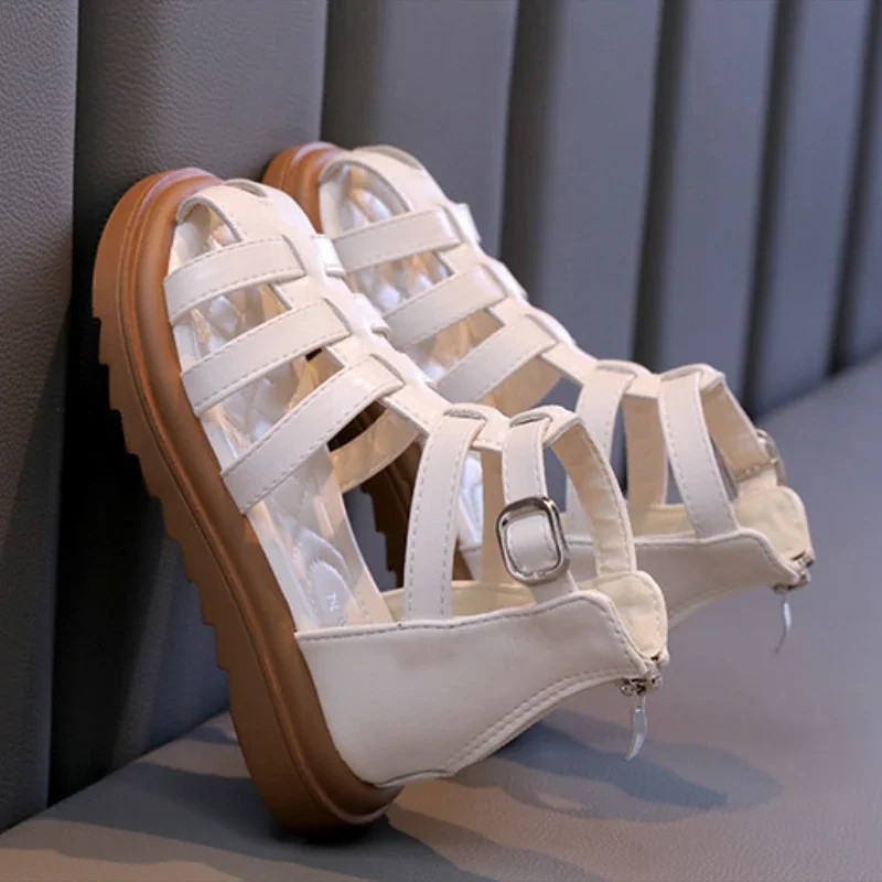 Girls Summer Sandals Thick Bottom High Top Roman Beach Shoes