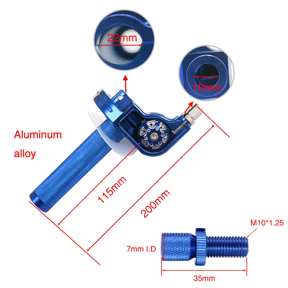 Sclmotos-Alumínio CNC Acelerador Cabo para Dirt Bike, Apertos Torção do Acelerador, Peças de Motocicleta, 22mm, 50 70 110 125 250 350