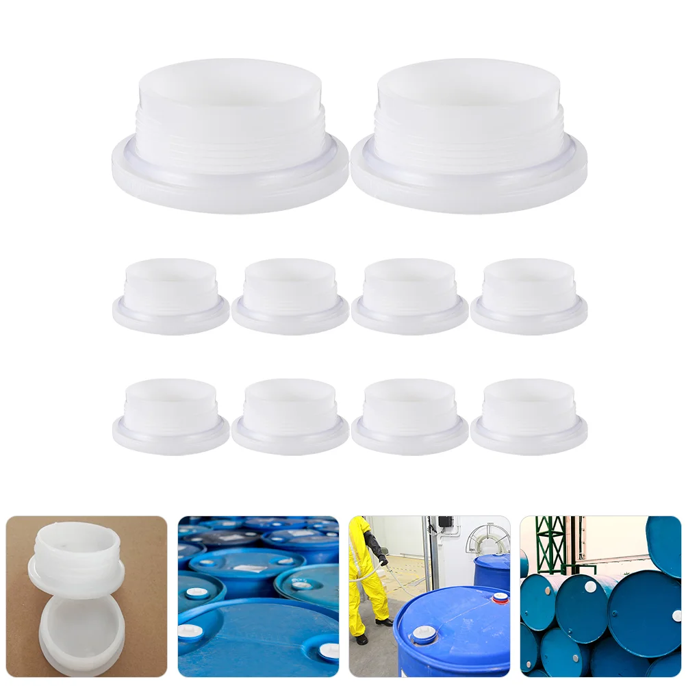 10 Pcs Water Drum Plug Drummer 750X750X250CM Plastic Caps Oil Seal Cover Barrel White