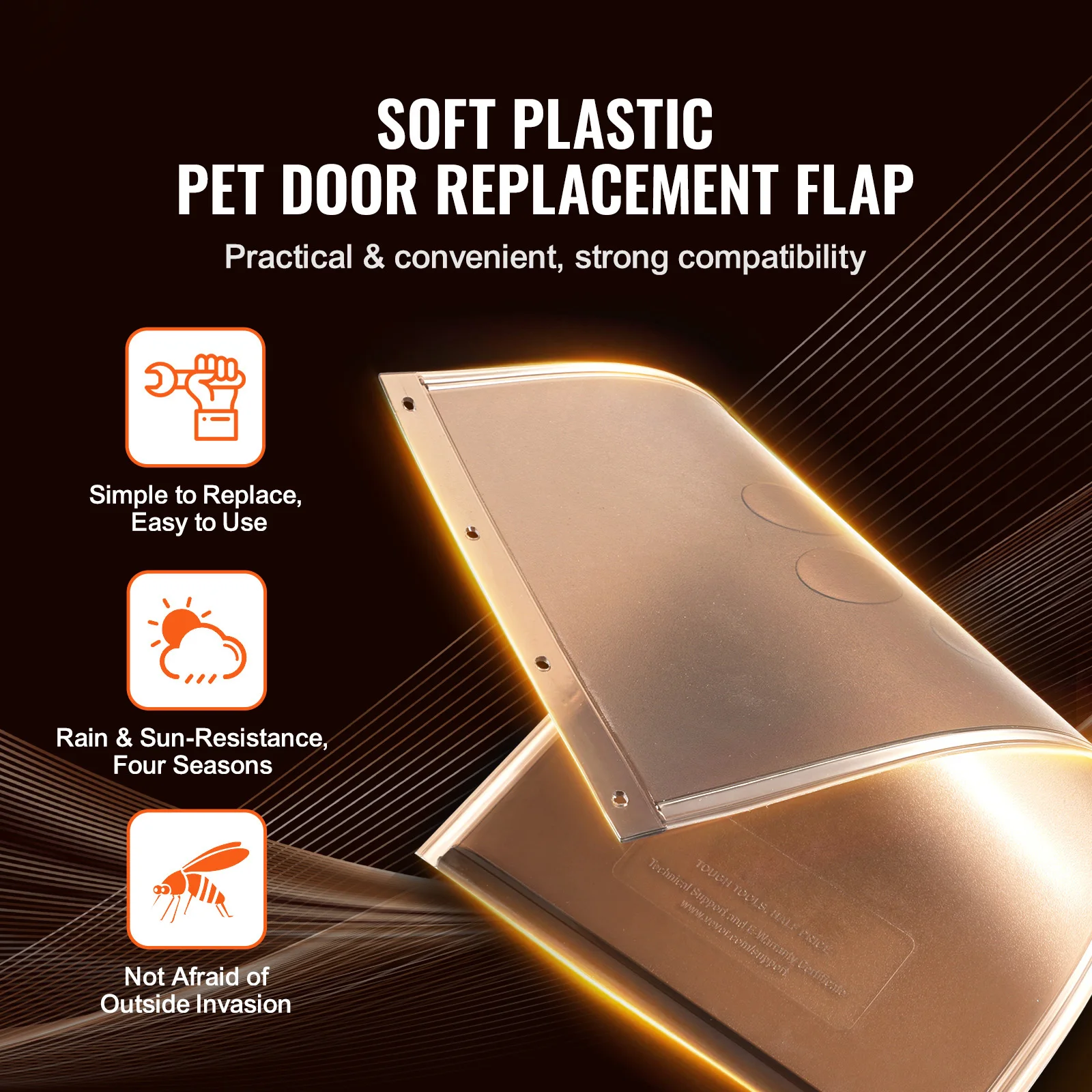 PVC Pet Door Replacement Flap with Magnetic Strip