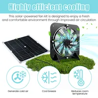 Kit de ventilateur à énergie solaire 100W 12V, ventilateurs de Ventilation solaires étanches IP65, Kit de panneaux solaires avec double ventilateur pour serre de poulailler 3