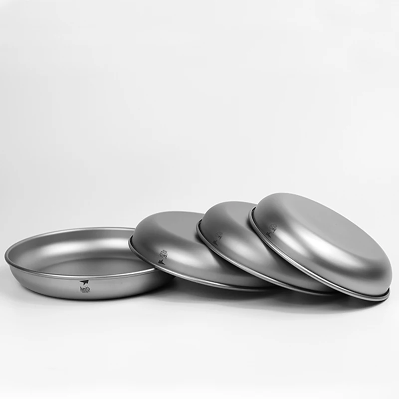 Keith Titanium Plate Fruit Dish Portable Outdoor Hiking Travel Camping Tableware Titanium Saucer 4pcs/set посуда для кемпинга 3