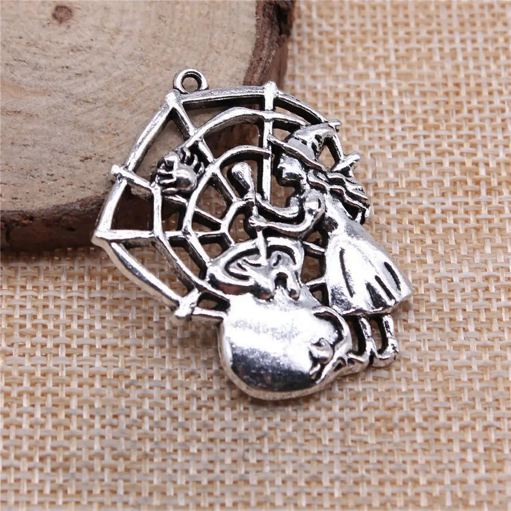 

Accesories Poisonous Spider Cobweb Sorcery Witch Charms Jewelry For Woman 40x33mm 2pcs