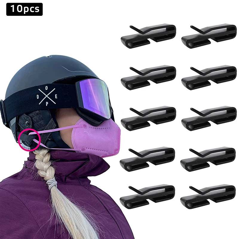 10/20Pcs Plastic Ski Helmet Mask Holders Snow Helmet Mask Buckle Clips