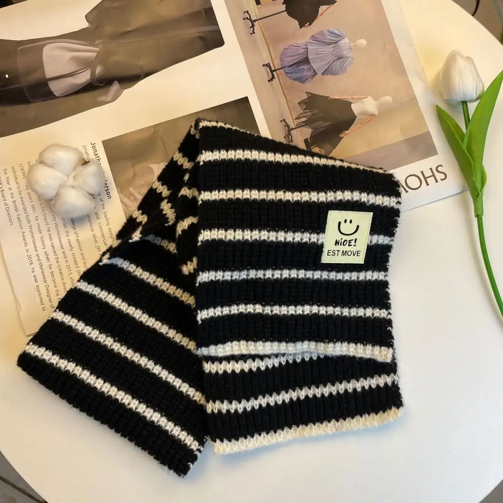 Boys Girls Minimalist Stripe Baby Scarf Neck Warm Thick Warm Baby Knitted Scarves Collar Wraps Neckerchief Autumn Winter baby scarf
