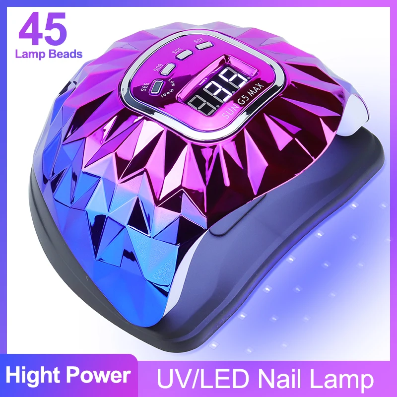 

UV LED Nail Lamp for Curing All Gel Nail Polish Drying Machine with Large LCD Touch Professional Smart Nail Dryer Salon Art Tool