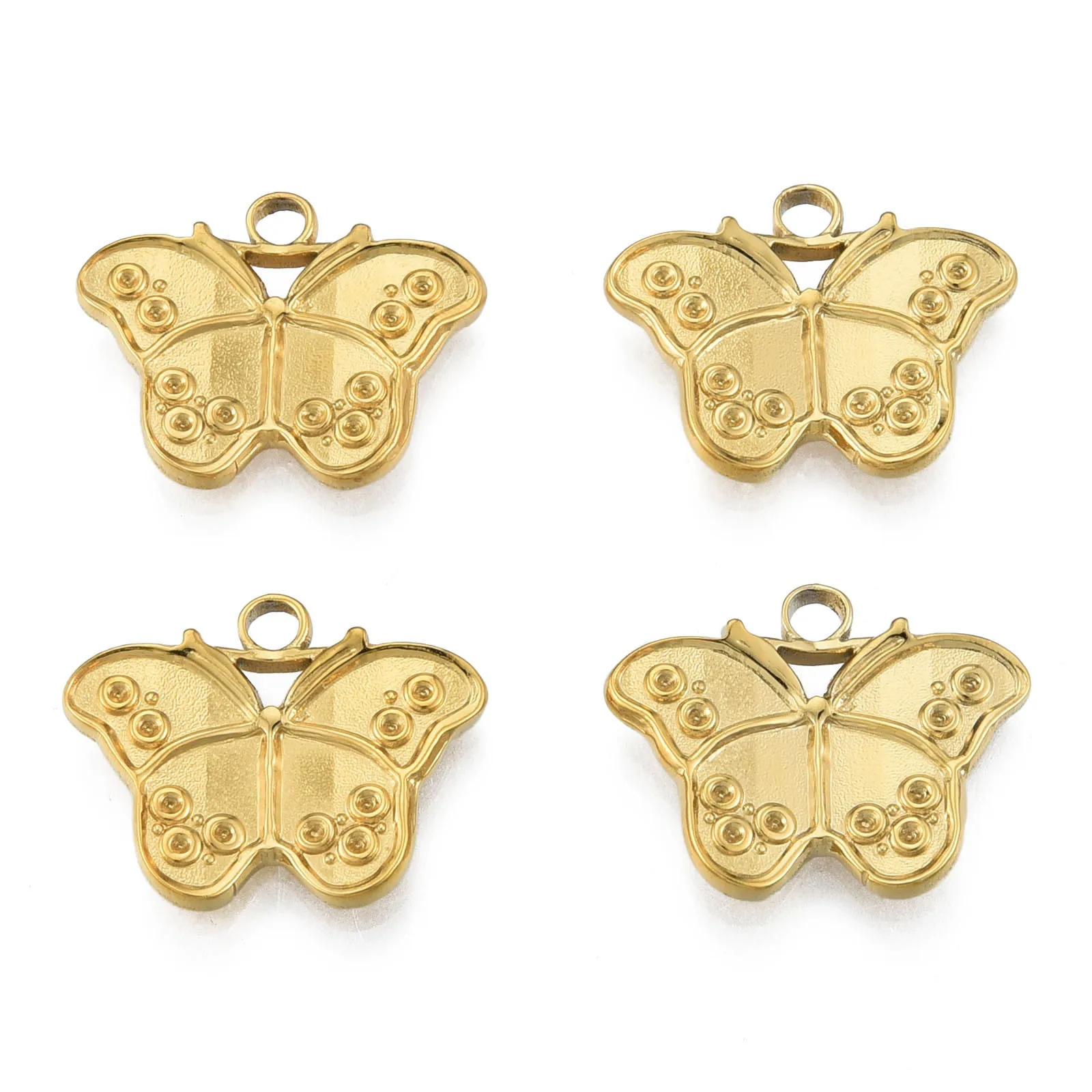 

20pcs Gold Color 304 Stainless Steel Butterfly Pendant Settings fit 1mm Rhinestone Beads for Necklace DIY Jewelry Making