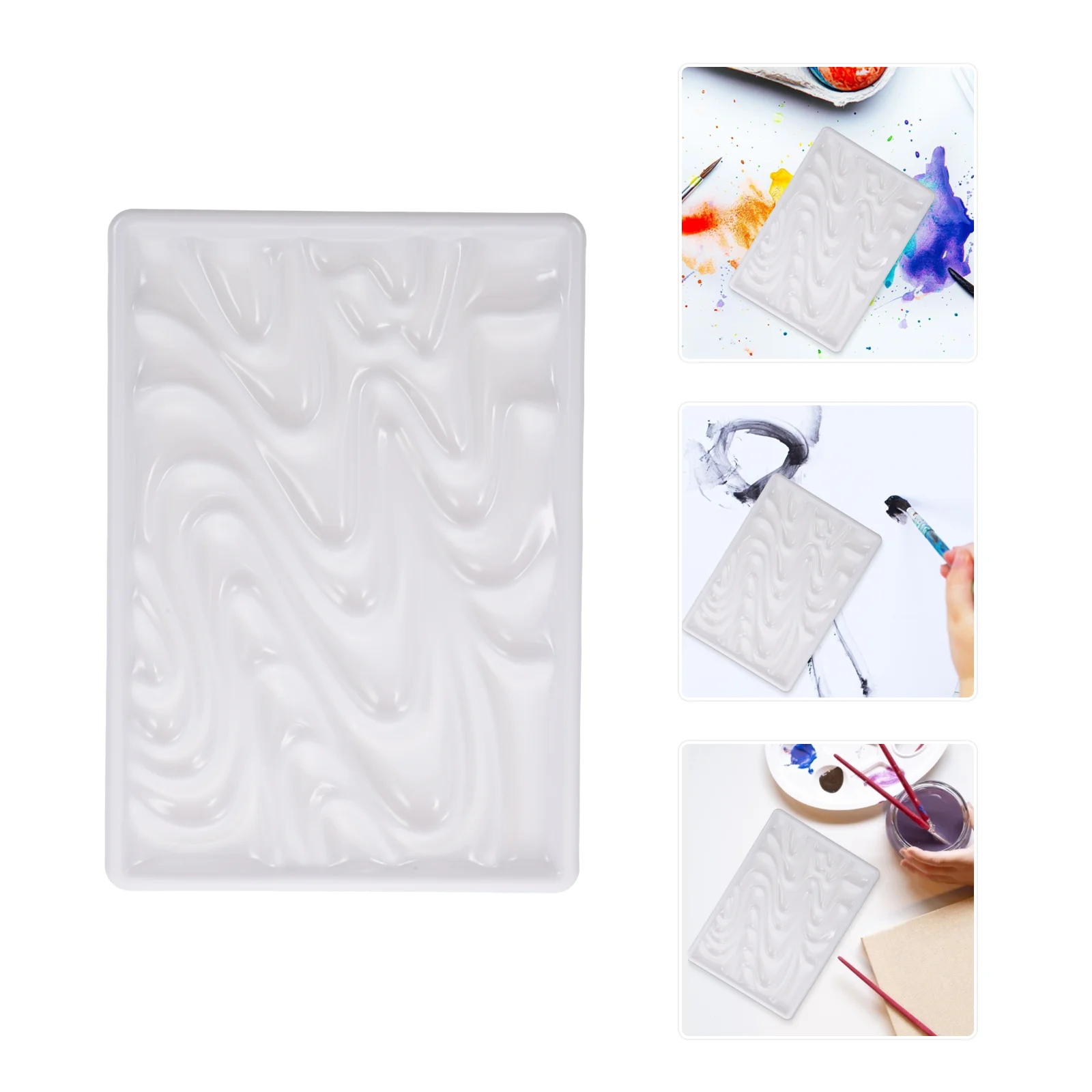 

Wave Palette Painting Board Watercolor Pigment Tray Artist Pallet Imitation Porcelain Gouache Child