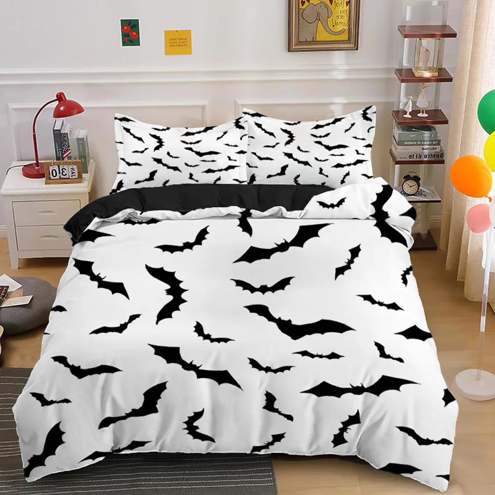 Halloween Flying Vampire Bedding Set Bats Duvet Cover Single Double