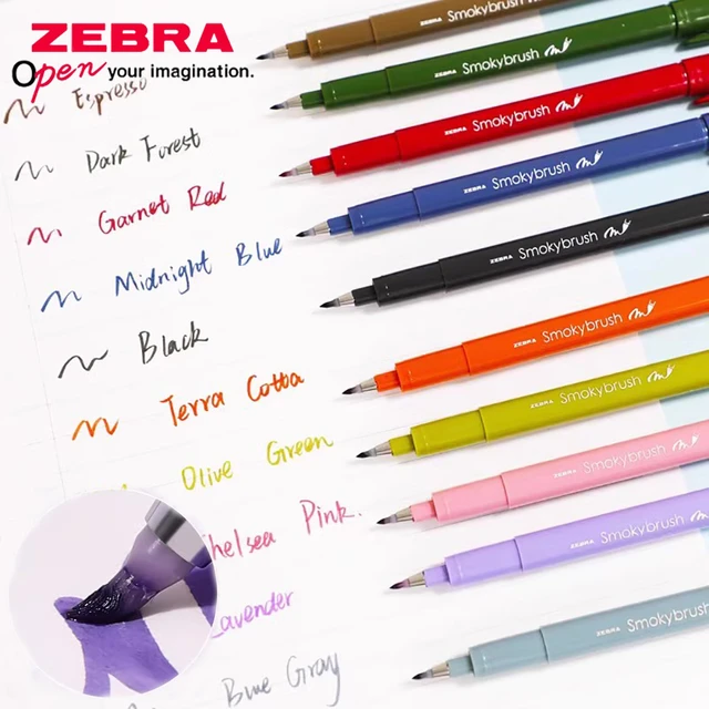 1pcs Japanese Zebra Soft Pen Smoky Brush Pen Color Calligraphy