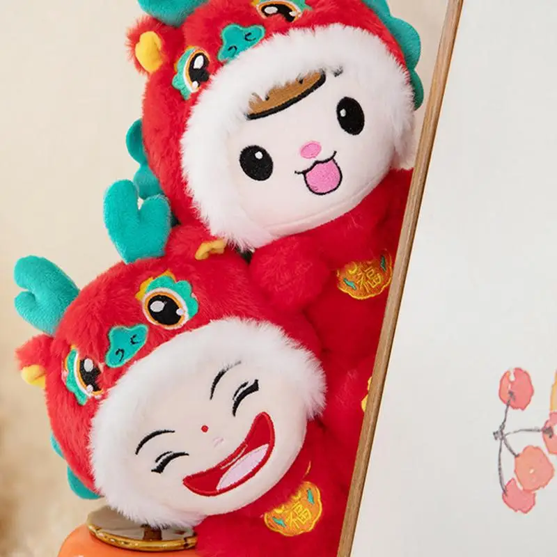 Chinese Dragon Plush Doll Zodiac Animal Plush Doll 2024 Chinese New Year Lucky Doll Mascot Commemorative Stuffed Plush Toys For