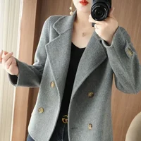 Short Woolen Autumn Winter New Style Velvet Coat Women's High End Small Fragrance Style Elegant Versatile Miniature Outerwear