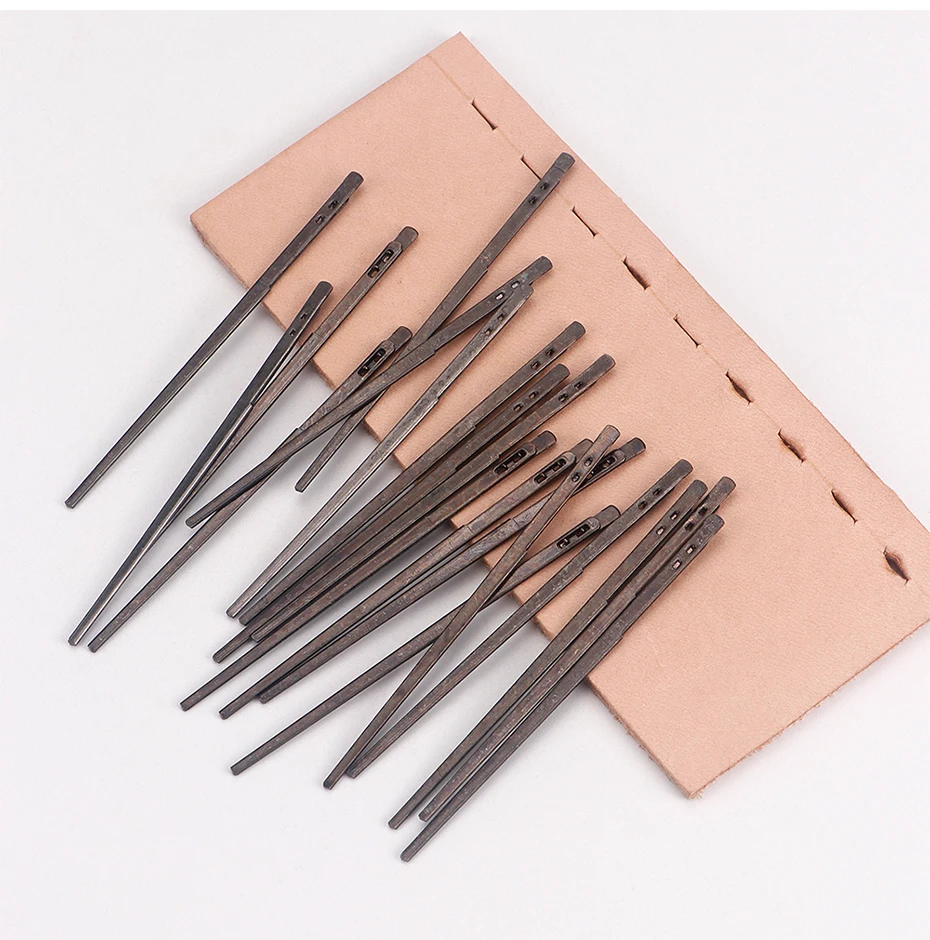 Description Picture 3 of itemQJH Flat Leather Sewing Needle 2 Size, Leather Hand Sewing Needles, Leather Lacing Needle, Leather Rope Sewing Needle, DIY Tools