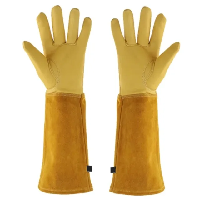 Long Tube Gardening Safety Working Gloves Leather Breathable Gauntlet Pruning Gloves Garden Industrial Protective Work Gloves Long Tube Gardening Safety Working Gloves Leather Breathable Gauntlet Pruning Gloves Garden Industrial Protective Work Gloves