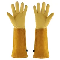 Long Tube Gardening Safety Working Gloves Leather Breathable Gauntlet Pruning Gloves Garden  Industrial Protective Work Gloves 1