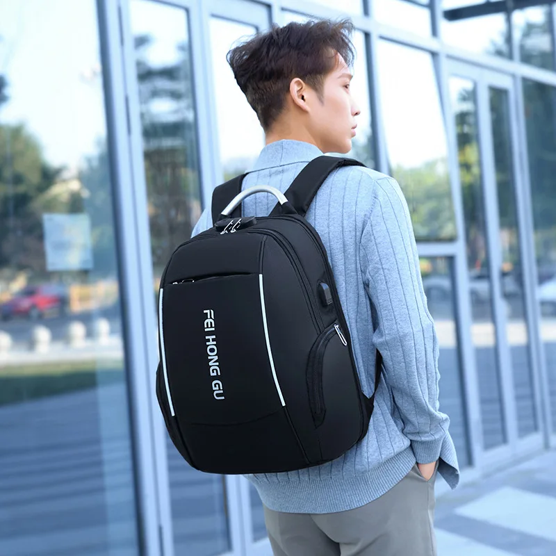 Men's Backpack Oxford Waterproof Backpack Business Computer Bag Leisure Travel High School Student