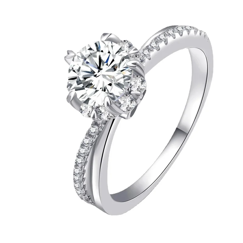 

QIANJINYI Lefei Fashion Luxury Trendy Classic Creative Fine Moissanite 1CT Princess Ring For Charm Women 925 Silver Jewelry Gift